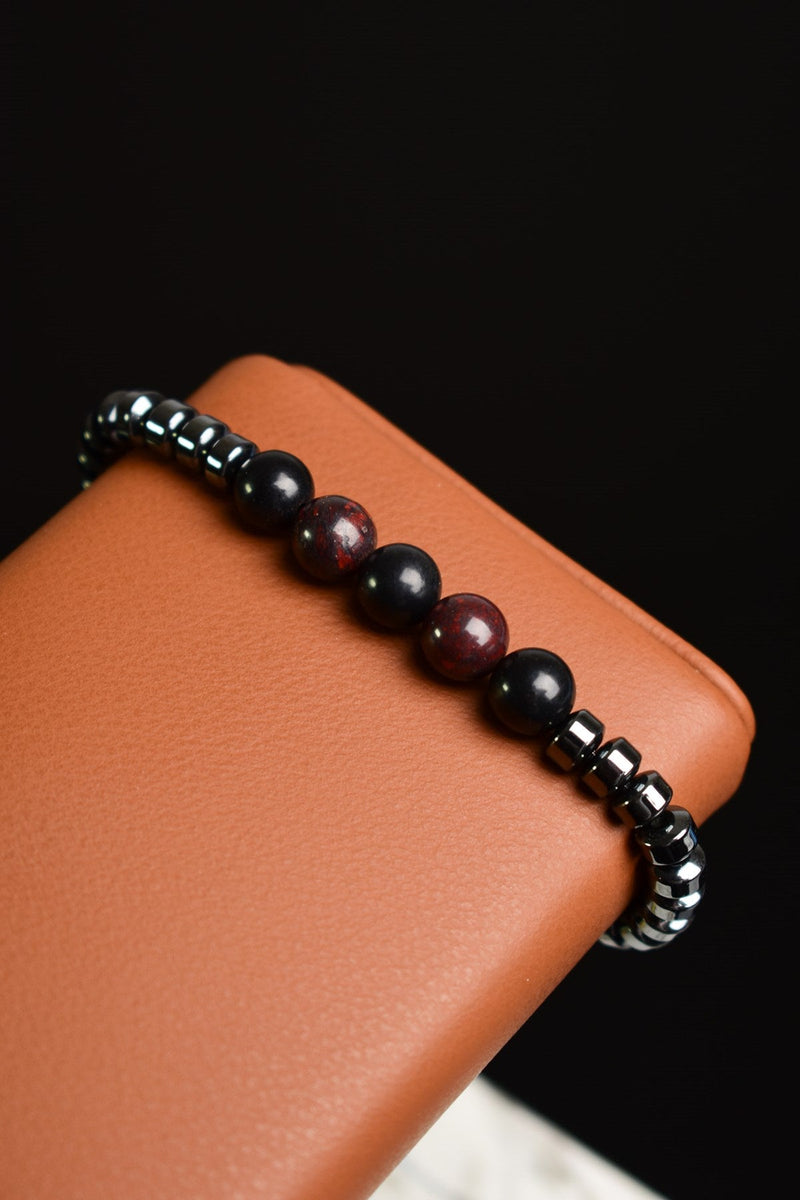 Dragon Jasper - Hematit Doğal Taş Unisex  Bileklik - Görsel 3 - Safnaturel