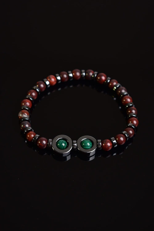 Dragon jasper - Malakit - Hematit Doğal Taş Unisex Bileklik
