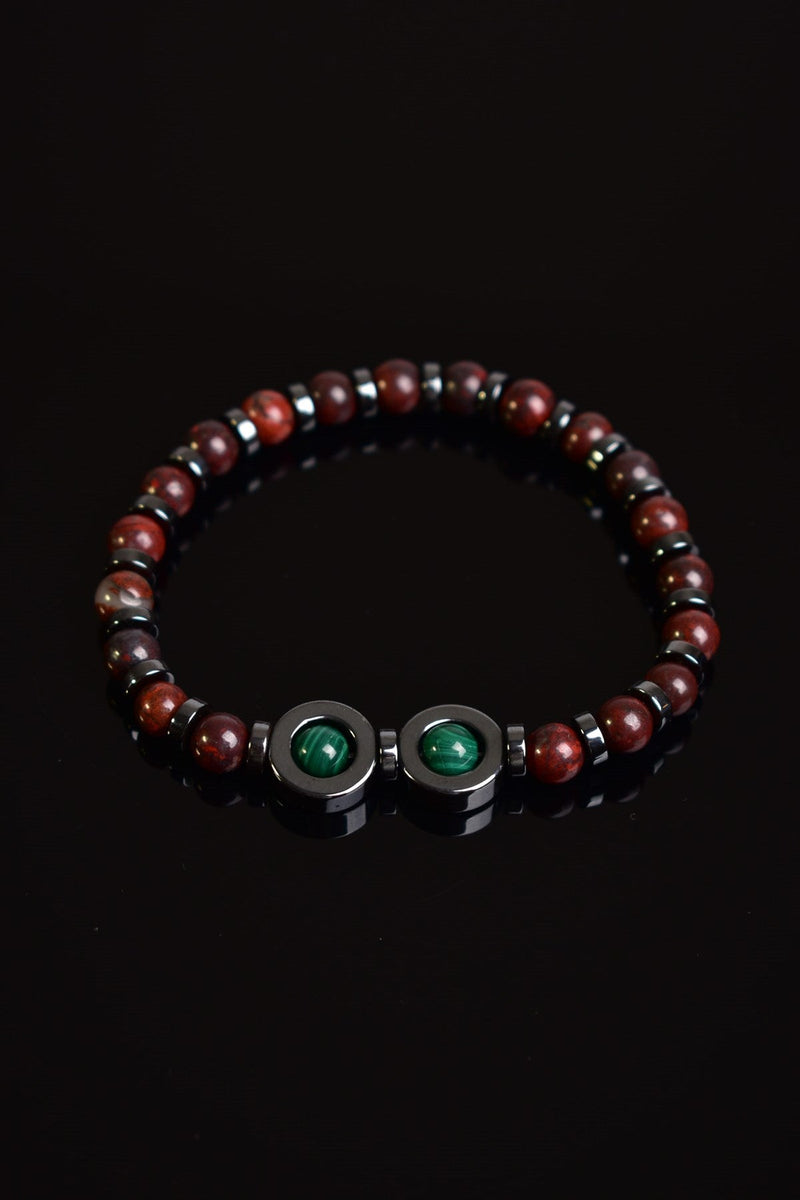 Dragon jasper - Malakit - Hematit Doğal Taş Unisex Bileklik - Görsel 4 - Safnaturel