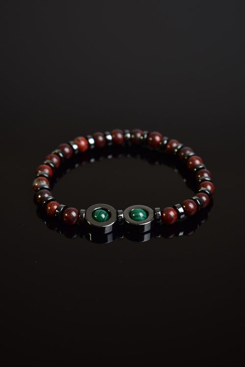 Dragon jasper - Malakit - Hematit Doğal Taş Unisex Bileklik