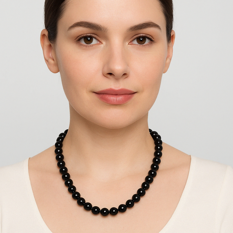 Dumanlı Kuvars Doğal Taş Dizi Kolye 8 mm - Görsel 1 - Safnaturel