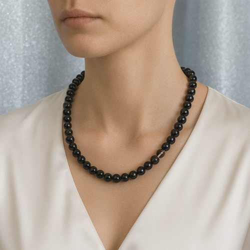 Dumanlı Kuvars Doğal Taş Dizi Kolye 8 mm