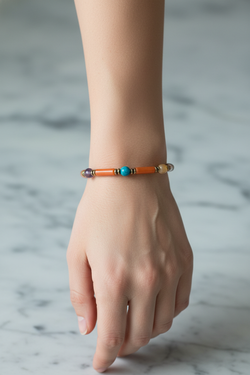 Apatit, Krizokol ve Yeşim Doğal Taş Boğa Burcu Bilekliği – Unisex Şık Tasarım - Görsel 1 - Safnaturel