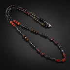 Obsidyen-Pirit-Dumanlı Kuvars-Jasper-Bronzit-Kaplan Gözü-Kırmızı Akik-Lal Taşı-Hematit Doğal Taş Erkek Tasarım Kolye
