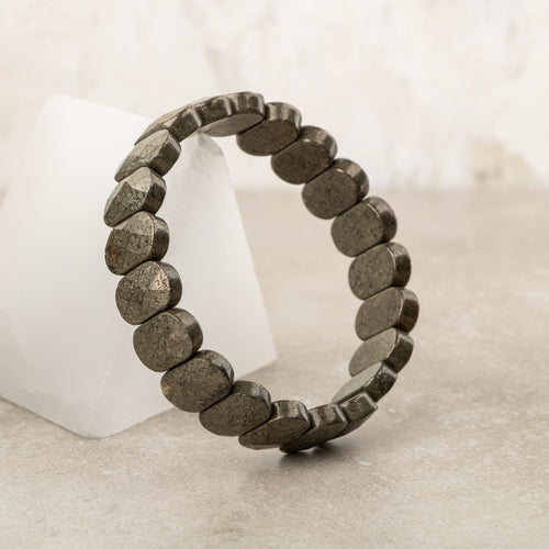 Pirit Doğal Taş Geniş Kesim Bileklik