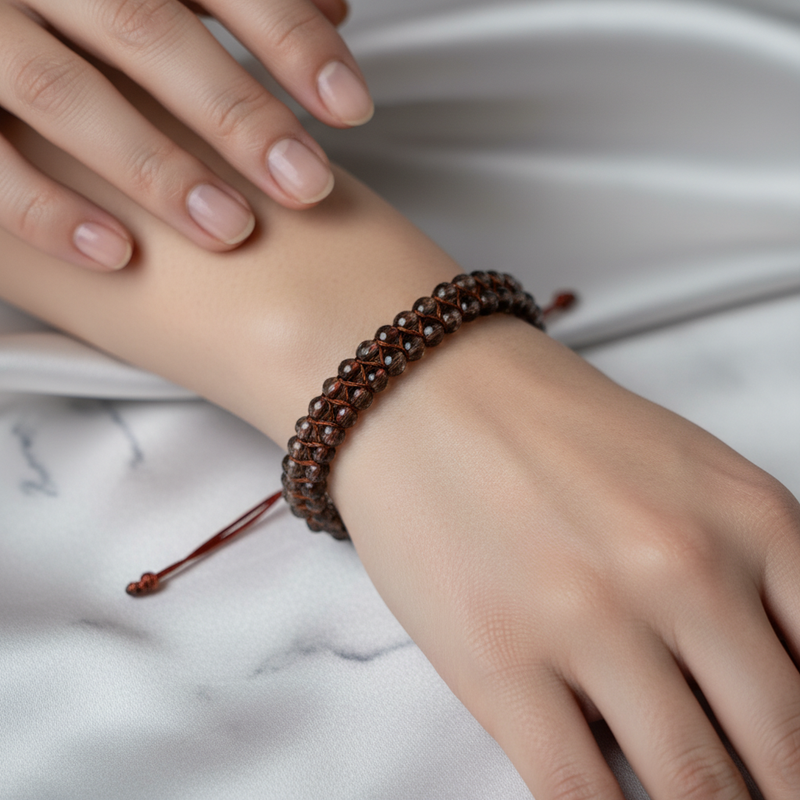 Dumanlı Kuvars 3-4 mm Çift Sıra Doğal Taş Bileklik – Unisex El İşçiliği - Görsel 2 - Safnaturel