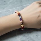 Koç Burcu Doğal Taş Bileklik – Akuamarin, Ametist, Granat Lal, Güneş Taşı, Kalsit, Kan Taşı, Kırmızı Akik & Yeşil Aventurin