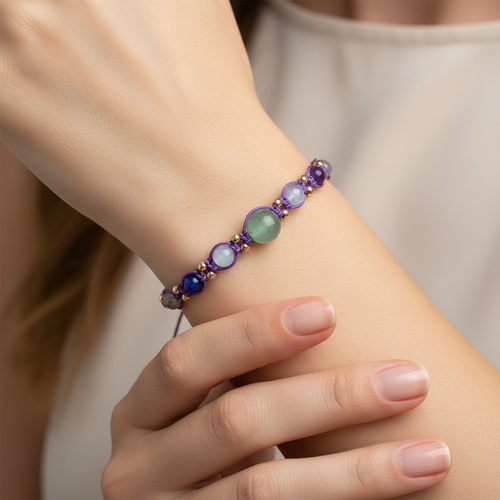 Yay Burcu Doğal Taş Makrome Bileklik - Görsel 2 - Safnaturel