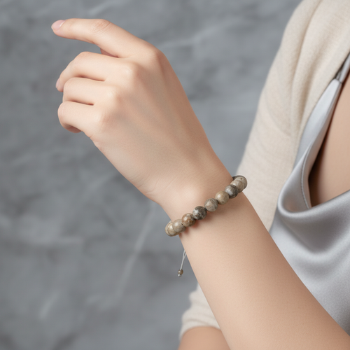 Fosil Mercan 8 mm Merdiven Kapama Doğal Taş Bileklik – El İşçiliği - Görsel 1 - Safnaturel