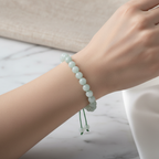 Yeşil Larimar 8 mm Merdiven Kapama Doğal Taş Bileklik – El İşçiliği - Görsel 1 - Safnaturel