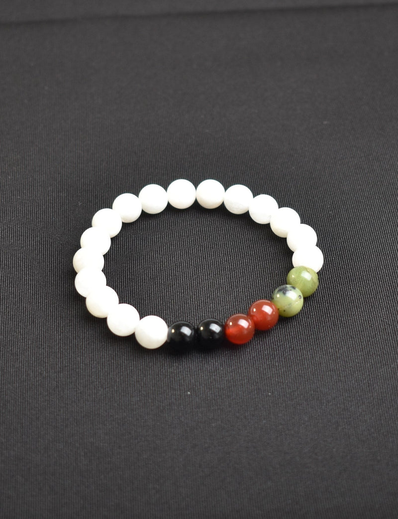 Filistin Temalı Doğal Taş 8 mm Bileklik ( Yeşim-Akik-Obsidyen-Ay Taşı) - Görsel 5 - Safnaturel