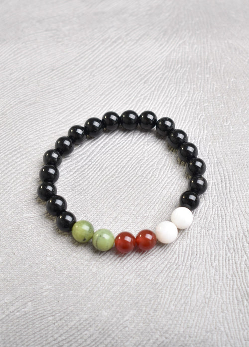 Filistin Temalı Doğal Taş 8 mm Bileklik ( Yeşim-Akik-Obsidyen-Ay Taşı)