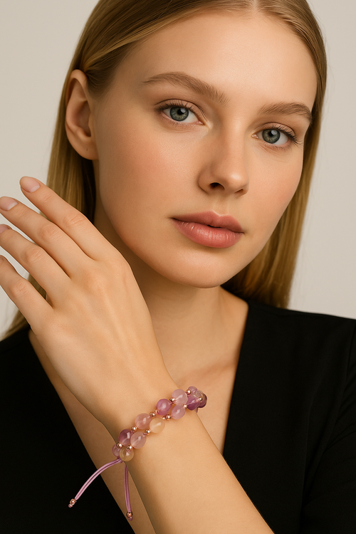 Fluorite Triple Macrame Special Design Bracelet