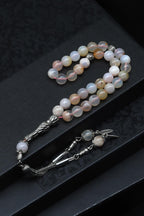 Flower Agate Doğal Taş Tesbih 8 mm Küre Kesim