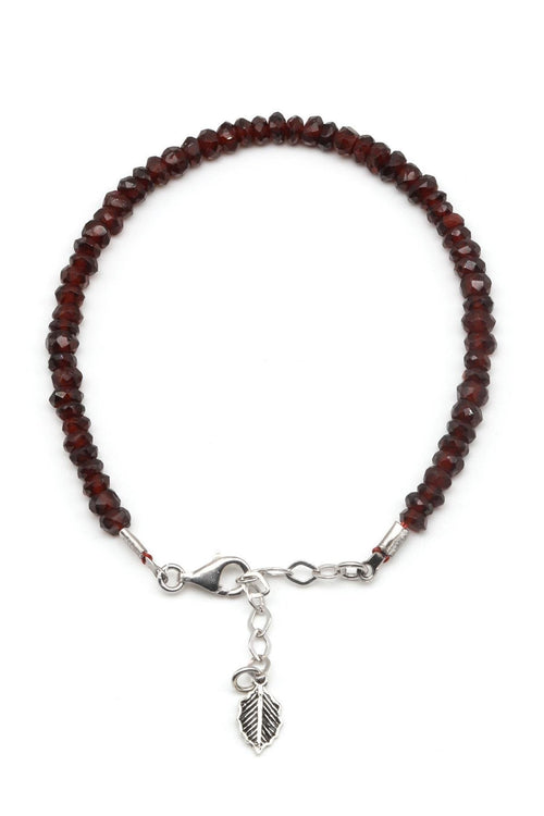 Garnet - Lal Doğal Taş 925 Ayar Gümüş Bileklik