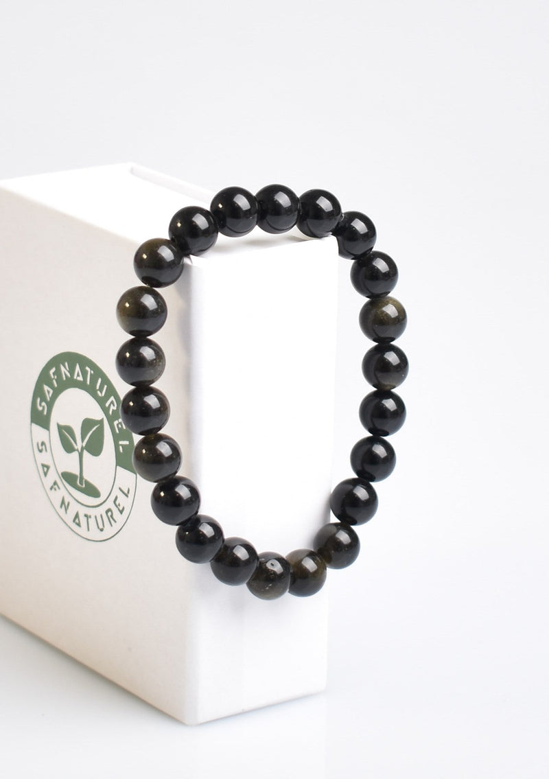 Golden Obsidyen Doğal Taş Bileklik 8 mm - Görsel 3 - Safnaturel