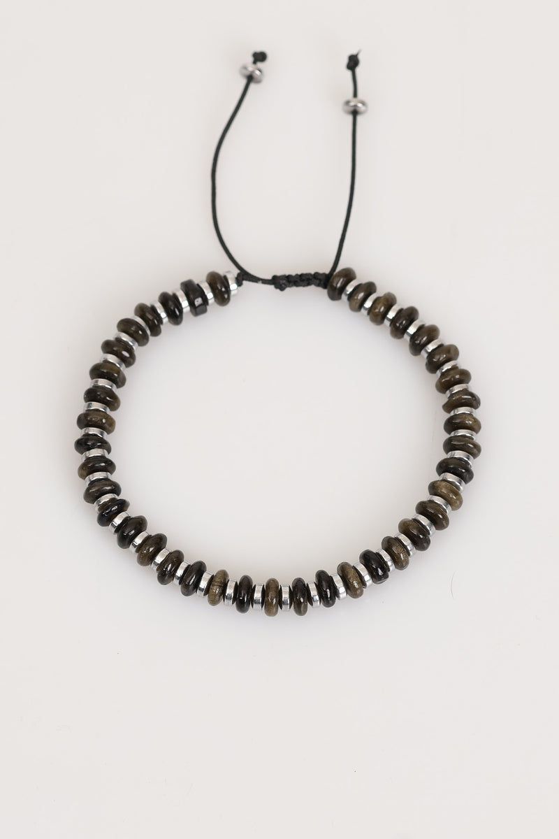 Golden obsidyen - Hematit Doğal Taş Makrome Bileklik — Safnaturel doğal taş (3)