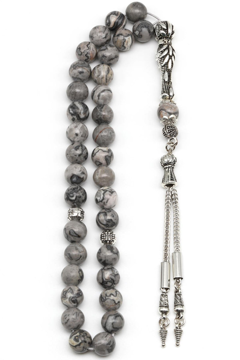 Gri Jasper Doğal Taş Tesbih 8 mm Küre Kesim - Görsel 2 - Safnaturel