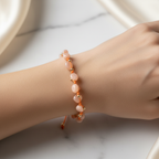 Güneş Taşı Doğal Taş Makrome Bileklik