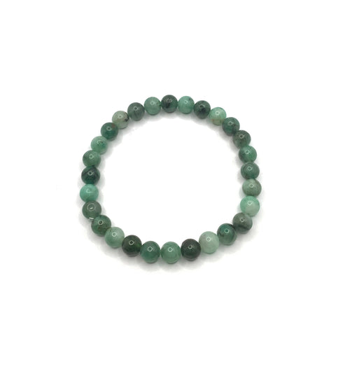 Hakiki Doğal Sertifikalı Zümrüt Doğal Taş Misinalı Bileklik 6mm