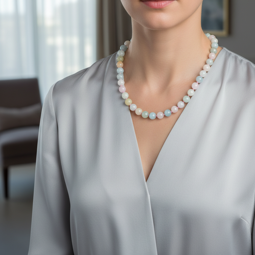 Helidor 6 mm Düğümlü Doğal Taş Kolye