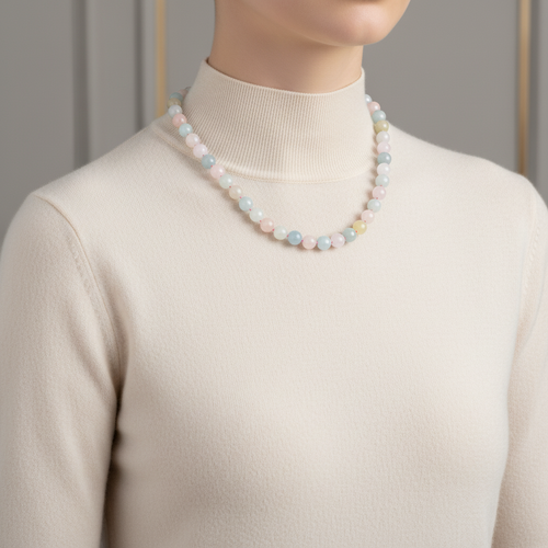 Helidor 8 mm Düğümlü Doğal Taş Kolye