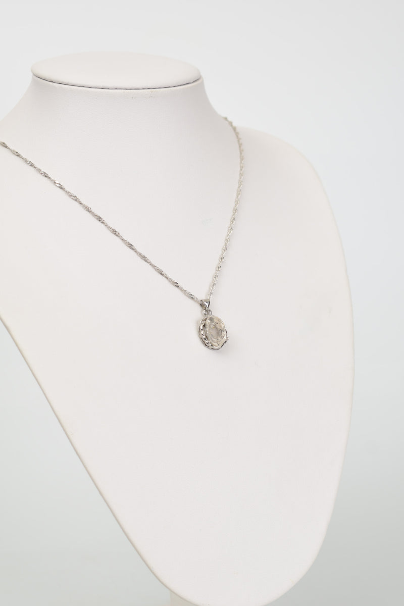 Herkimer Kuvars Doğal Taş 925 Ayar Gümüş Kolye - Görsel 4 - Safnaturel