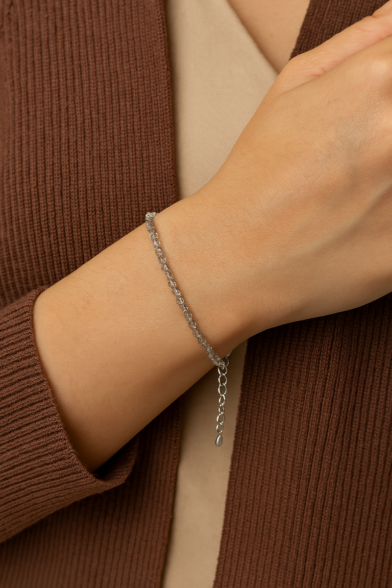 Herkimer Kuvars Doğal Taş Bileklik 3 mm - Görsel 1 - Safnaturel