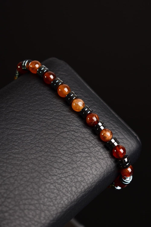 Hessonit - Hematite Natural Stone Men's Bracelet
