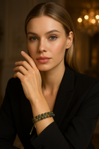 Hint Akik  8mm Çift Sıra Makrome Doğal Taş Bileklik