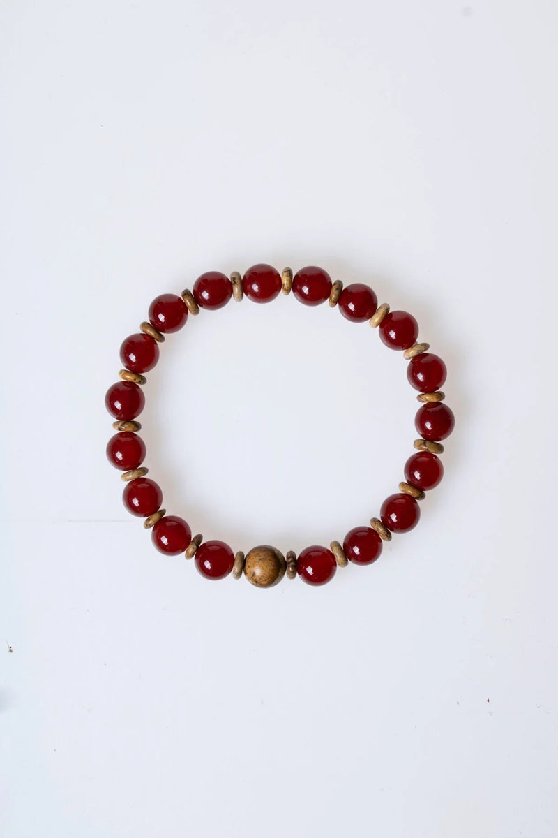 Kırmızı Akik – Odun Jasper Doğaltaş Bileklik - Görsel 4 - Safnaturel