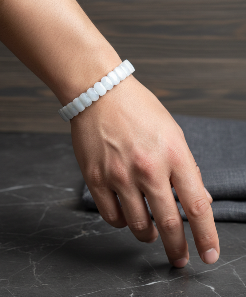 IGSL Uluslararası Sertifikalı Akuamarin Doğaltaş Bileklik – Özel Rolex Kesim - Görsel 1 - Safnaturel