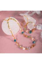 İkizler Burcu Kolye Bileklik Seti Ay Taşı Güneş Taşı Kalsedon Mavi Apatit Pembe Kuvars Yeşil Aventurin Yeşim Sertifikalı Hakiki Orijinal Doğal Taş 