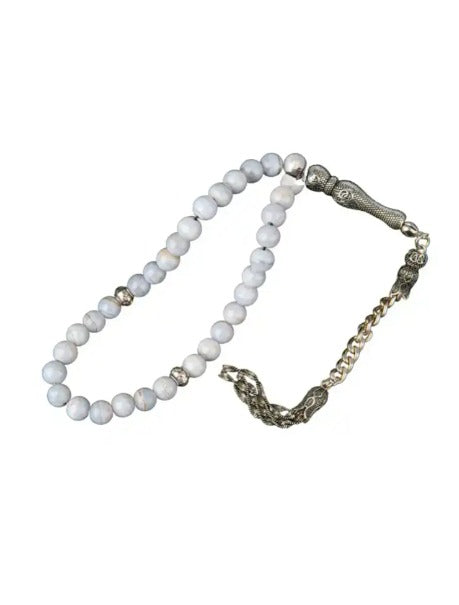 Mavi Akik Doğal Taş Tesbih 33lük - 6mm