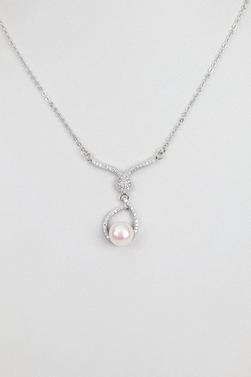 İnci Doğal Taş 925 Ayar Gümüş Kolye