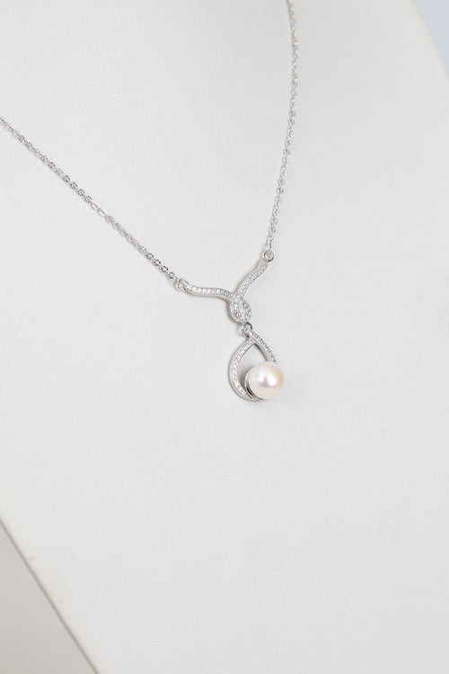 İnci Doğal Taş 925 Ayar Gümüş Kolye