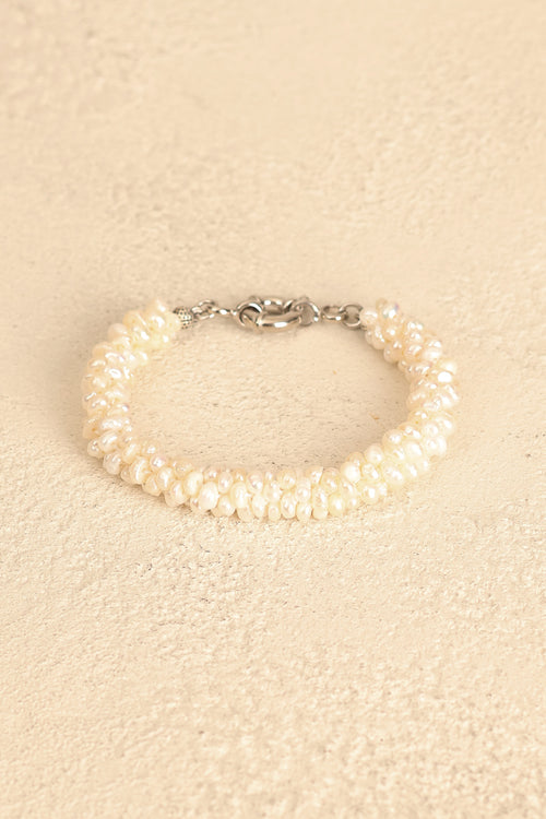 İnci Doğal Taş Burma Bileklik