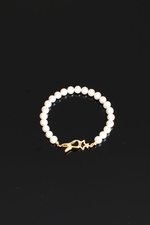 Pearl Natural Stone Silver Closure Design Bracelet