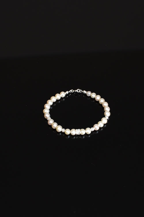 İnci Doğal Taş Gümüş Kapama Tasarım Bileklik