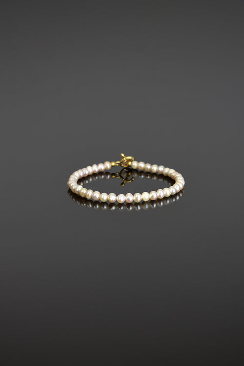 İnci Doğal Taş Gümüş Kapama Tasarım Bileklik