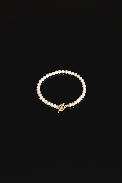 İnci Doğal Taş Gümüş Kapama Tasarım Bileklik