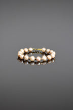 İnci Doğal Taş Gümüş Kapama Tasarım Bileklik