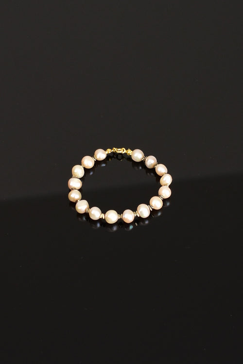 İnci Doğal Taş Gümüş Kapama Tasarım Bileklik