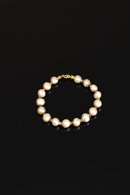 İnci Doğal Taş Gümüş Kapama Tasarım Bileklik