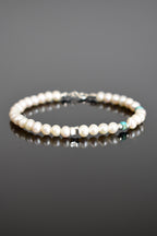 İnci - Turkuaz Firuze Doğal Taş Gümüş Kapama Tasarım Bileklik