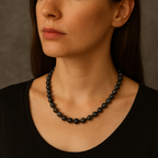 Iolite 8 mm Knotted Natural Stone Necklace