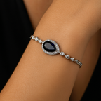 Iolite Natural Stone 925 Sterling Silver Bracelet 