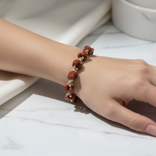 Jasper Doğal Taş Üçlü Makrome Bileklik