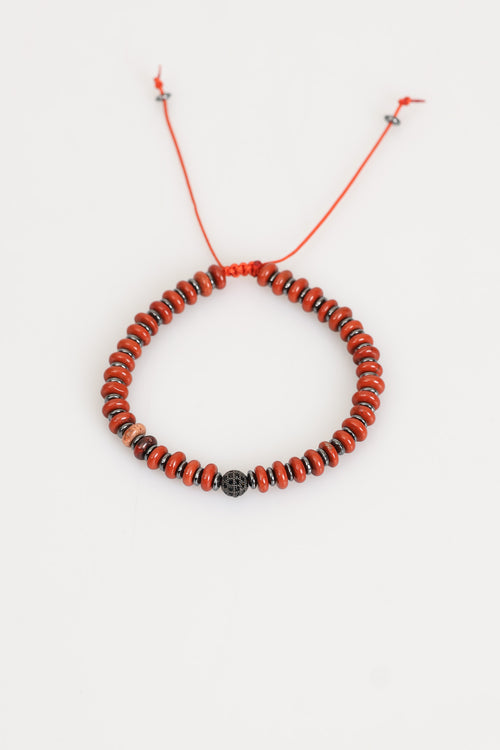 Jasper - Hematit Doğal Taş Makrome Bileklik