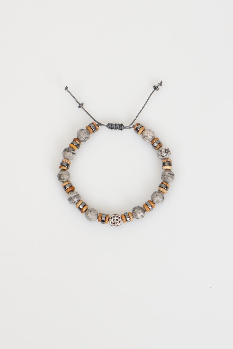 Jasper - Hematit Doğal Taş Zirkon Aparatlı Makrome Bileklik - Görsel 4 - Safnaturel